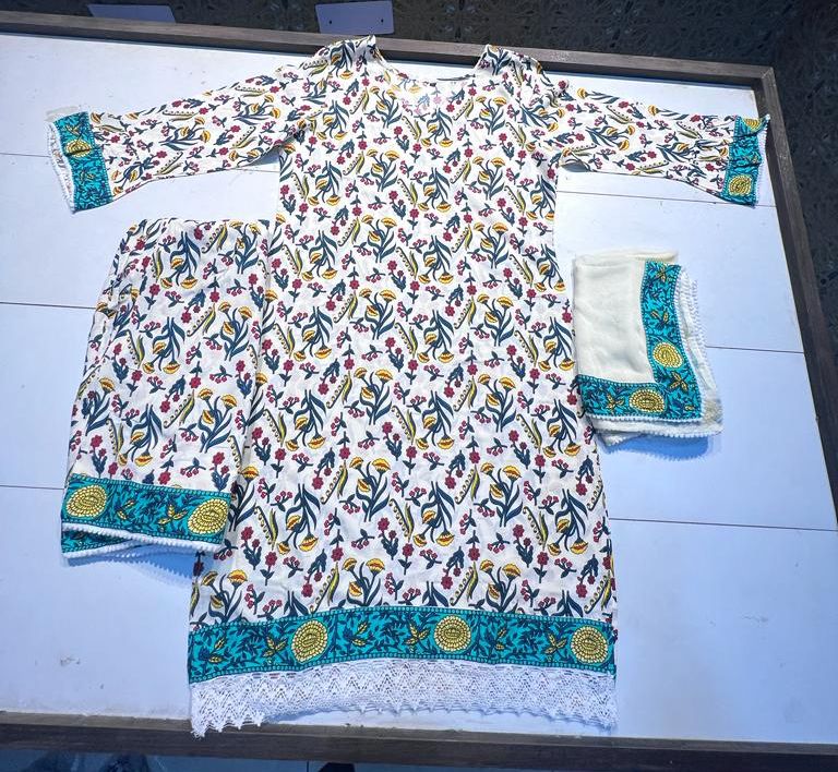 Elegant Earthy Beige Printed Rayon Kurti Sharara Dupatta Set preview