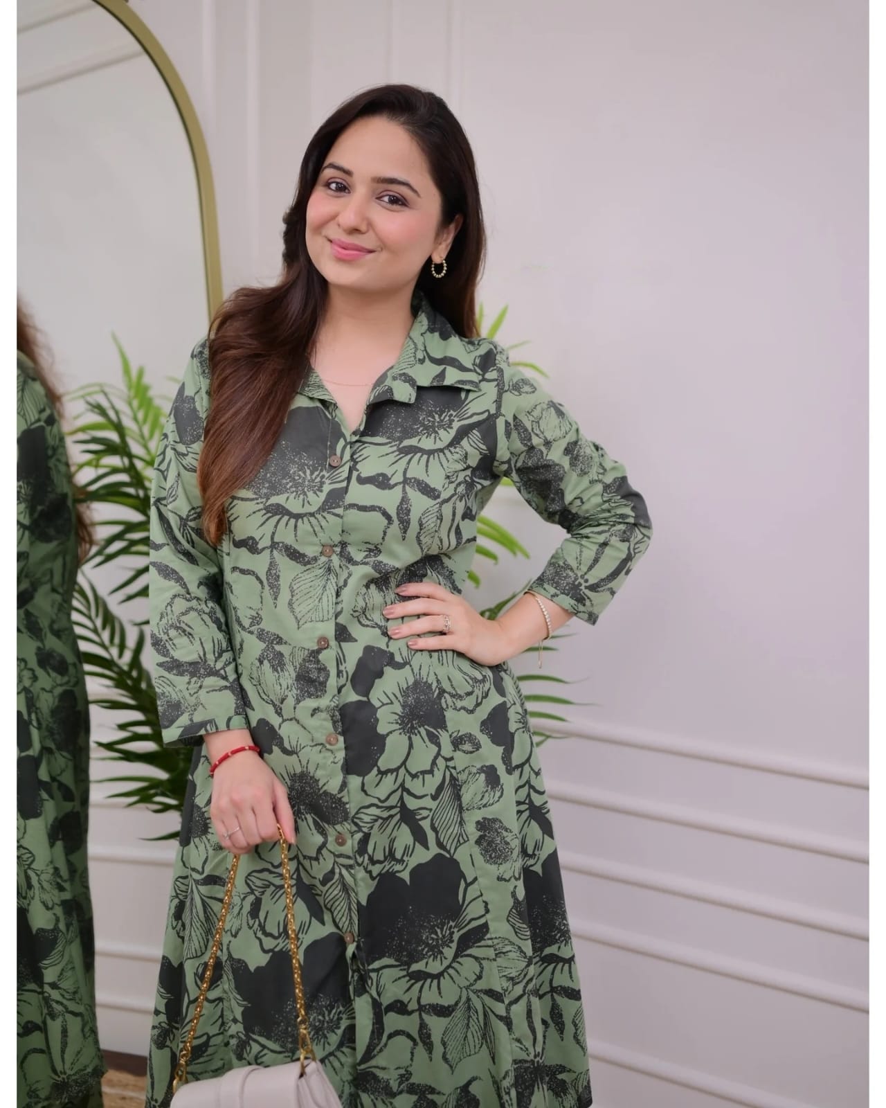 Elegant Grey Printed Cotton Kurti Pant Set with Maroon Motifs